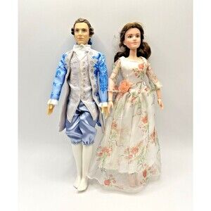 Disney Beauty and the Beast Royal Celebration Dolls Belle & Prince Pair No Shoes